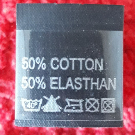 Wszywka skład surowcowy,przepis prania  BAWEŁNA 2772