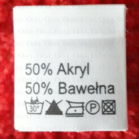 Label: raw material composition, washing instructions ACRYLIC 2780