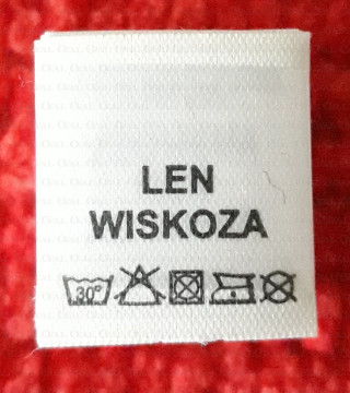 Wszywka skład surowcowy,przepis prania  LEN 2782
