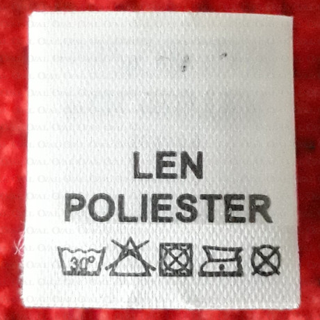 Label with raw material composition, washing instructions FLAX 2783