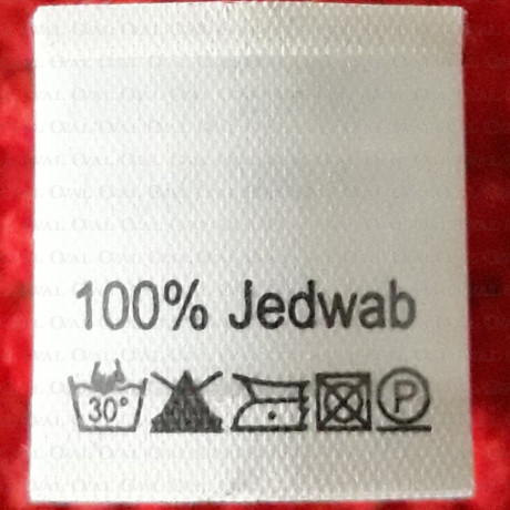 Label raw material composition, washing instructions SILK 2784