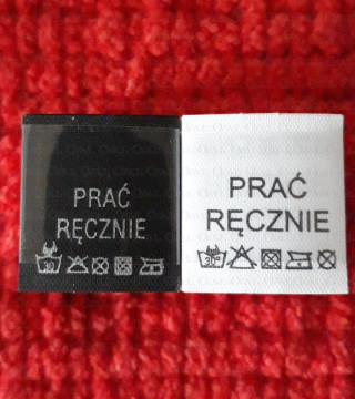 Wszywka przepis prania PRANIE RĘCZNE 2785