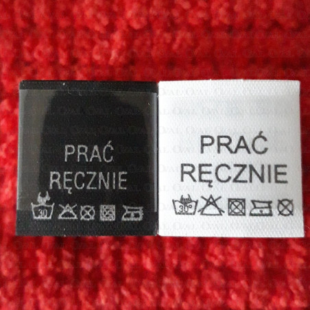 Wszywka przepis prania PRANIE RĘCZNE 2785