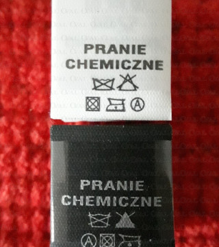 Wszywka przepis prania PRANIE RĘCZNE 2785