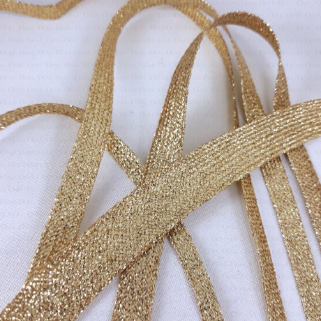 Taśma ozdobna złota 10mm Krążek 25m  2512