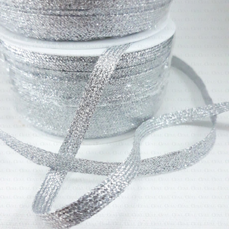 Decorative tape 6mm, 8mm, 10mm / 25m silver 2226
