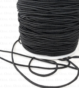 Round Black Elastic 1.2mm / 1m or 100m no. 527