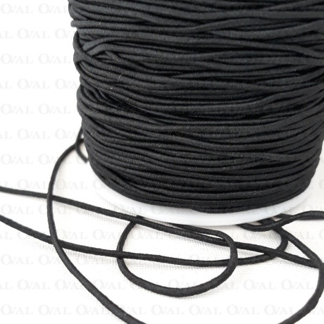Round Black Elastic 1.2mm / 1m or 100m no. 527