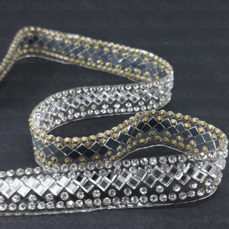 Taśma termo z kryształami 13mm/1yard 1818