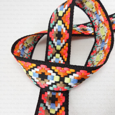 Ethnic decorative ribbon 25 mm no. 176