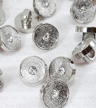 Plastic button 10mm/144pcs silver 2857