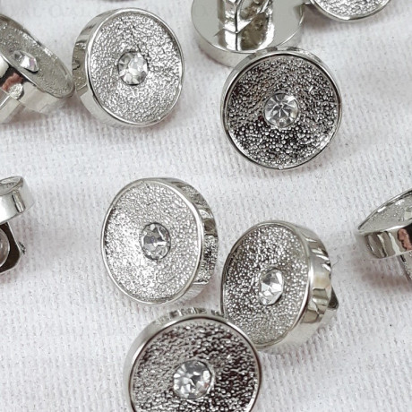 Plastic button 10mm/144pcs silver 2857