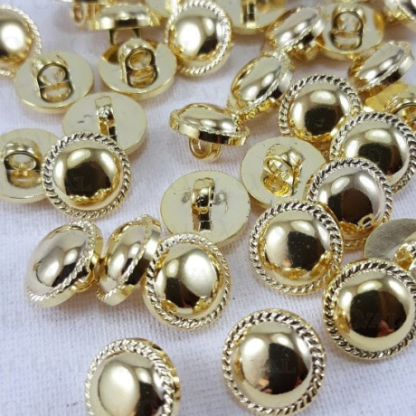 Metallic button 11mm/144pcs gold 2858