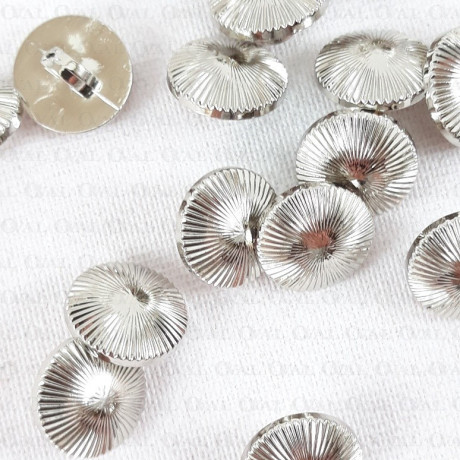 Plastic button 10mm, 11.5mm / 144 pcs silver 2860