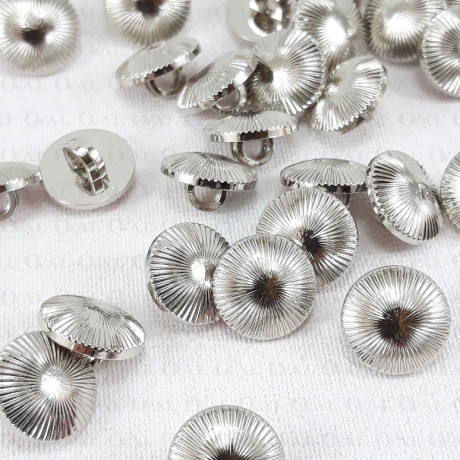 Plastic button 10mm, 11.5mm / 144 pcs silver 2860