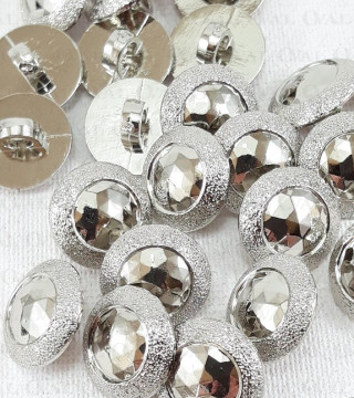 Plastic button 11.5mm/144pcs silver 2861