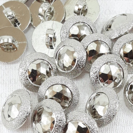 Plastic button 11.5mm/144pcs silver 2861