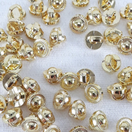 Plastic button 7mm/144pcs gold 2341