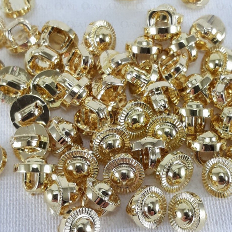 Plastic button 7mm/144pcs gold 2341