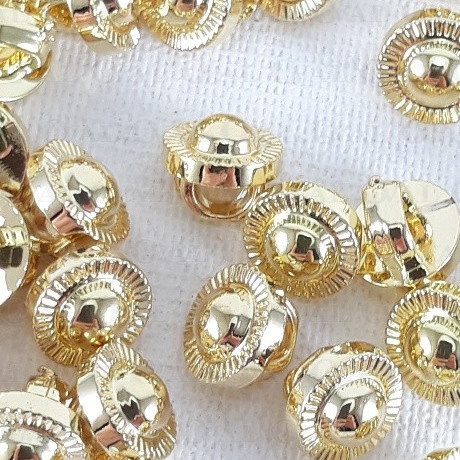 Plastic button 7mm/144pcs gold 2341