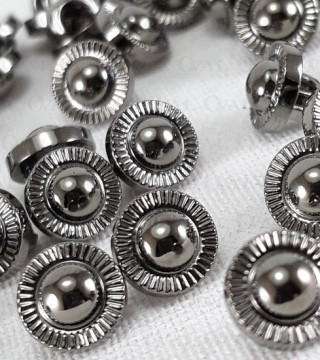 Plastic button 7mm/144pcs dark nickel 1861