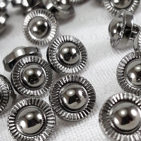 Plastic button 7mm/144pcs dark nickel 1861