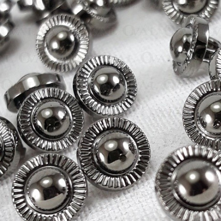 Plastic button 7mm/144pcs dark nickel 1861