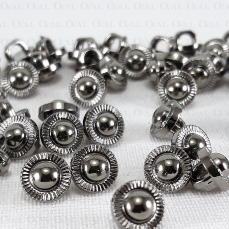 Plastic button 7mm/144pcs dark nickel 1861