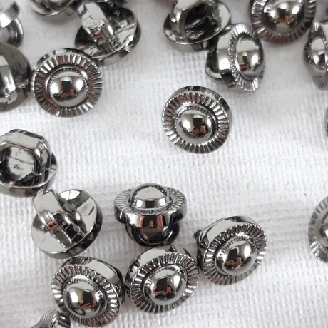 Plastic button 7mm/144pcs dark nickel 1861