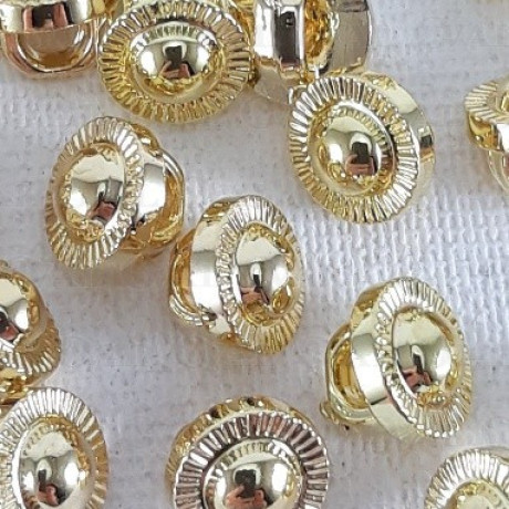 Plastic button 7mm/144pcs gold 2341