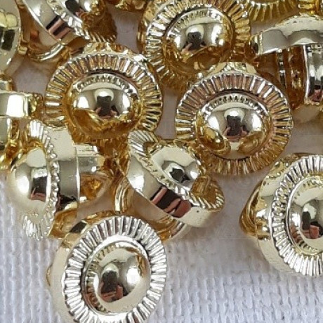 Plastic button 7mm/144pcs gold 2341