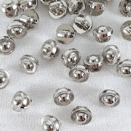 Plastic button 7mm/144pcs silver 2872