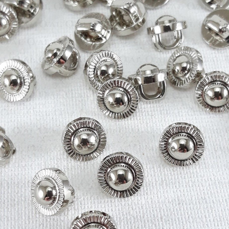 Guzik plastikowy 7mm/144szt  srebrno 2872