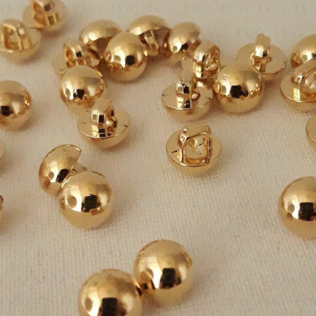 Guzik plastikowy 7mm/144szt złoty 2873