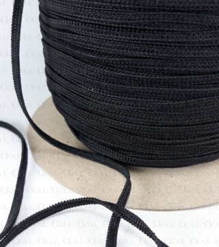 Flat elastic 3mm /200m black 2875