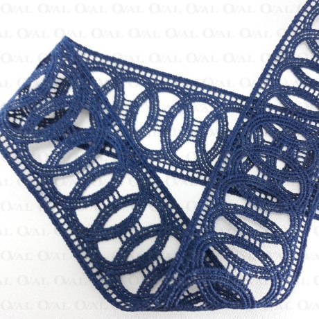 Guipure lace 50 mm/1 yard navy blue 2878