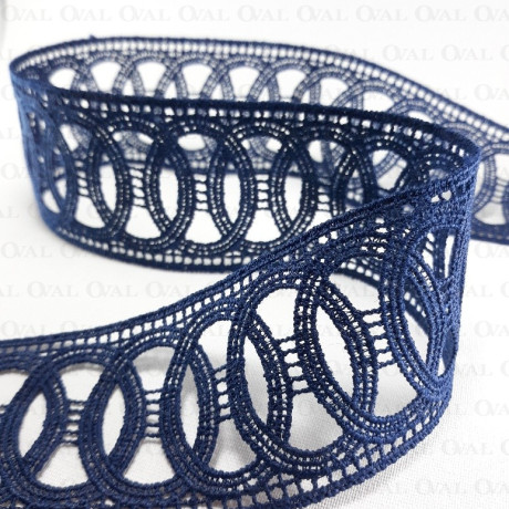 Guipure lace 50 mm/1 yard navy blue 2878