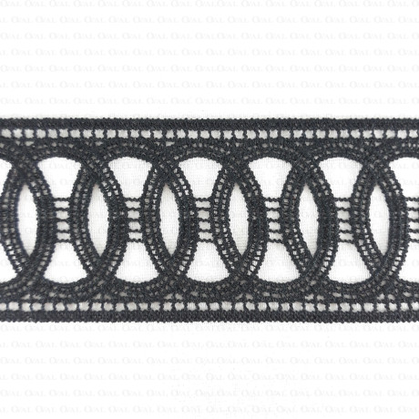 Koronka gipiurowa 50mm/1yard  czerń 2880