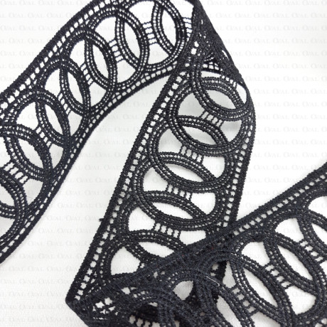 Koronka gipiurowa 50mm/1yard  czerń 2880