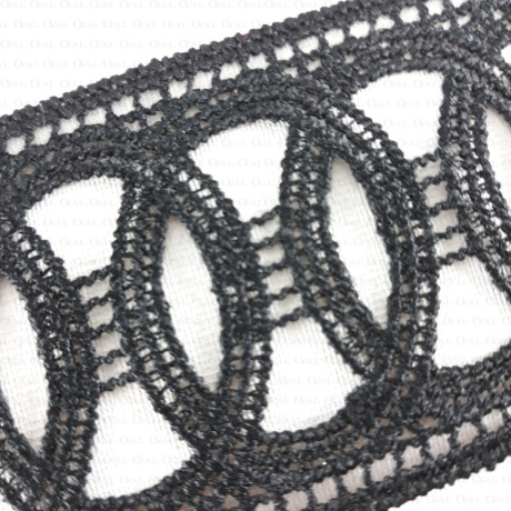 Koronka gipiurowa 50mm/1yard  czerń 2880