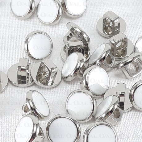 Button 10mm/144pcs silver white 2900