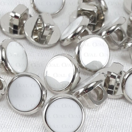 Button 10mm/144pcs silver white 2900