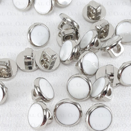 Guzik plastikowy 10mm/144szt srebrno biały  2900