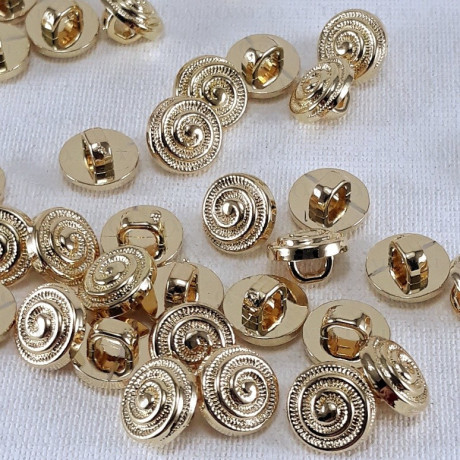 Plastic button 9mm/144pcs gold 2903