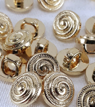 Plastic button 9mm/144pcs gold 2903