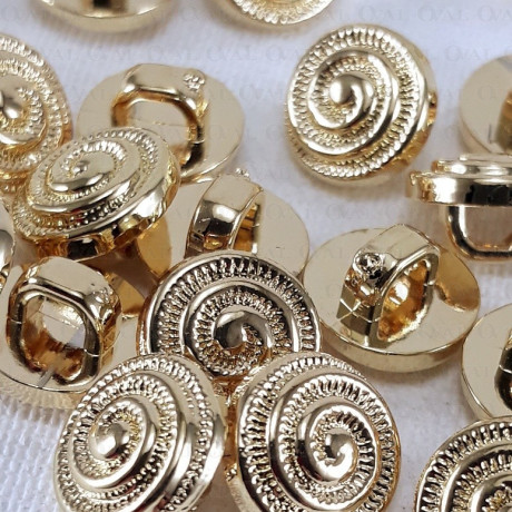 Plastic button 9mm/144pcs gold 2903