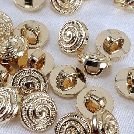 Plastic button 9mm/144pcs gold 2903