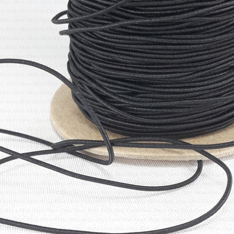 Round rubber 1.3mm/100m black 2905