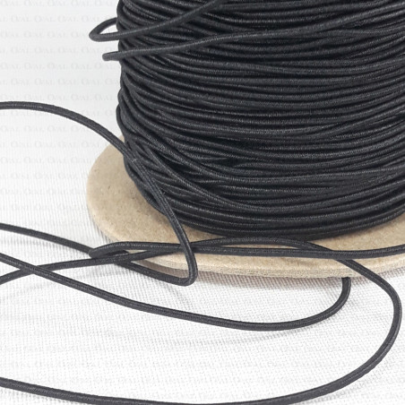 Round rubber 1.3mm/100m black 2905