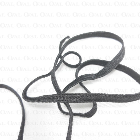 4mm / 400m black flat elastic 2607